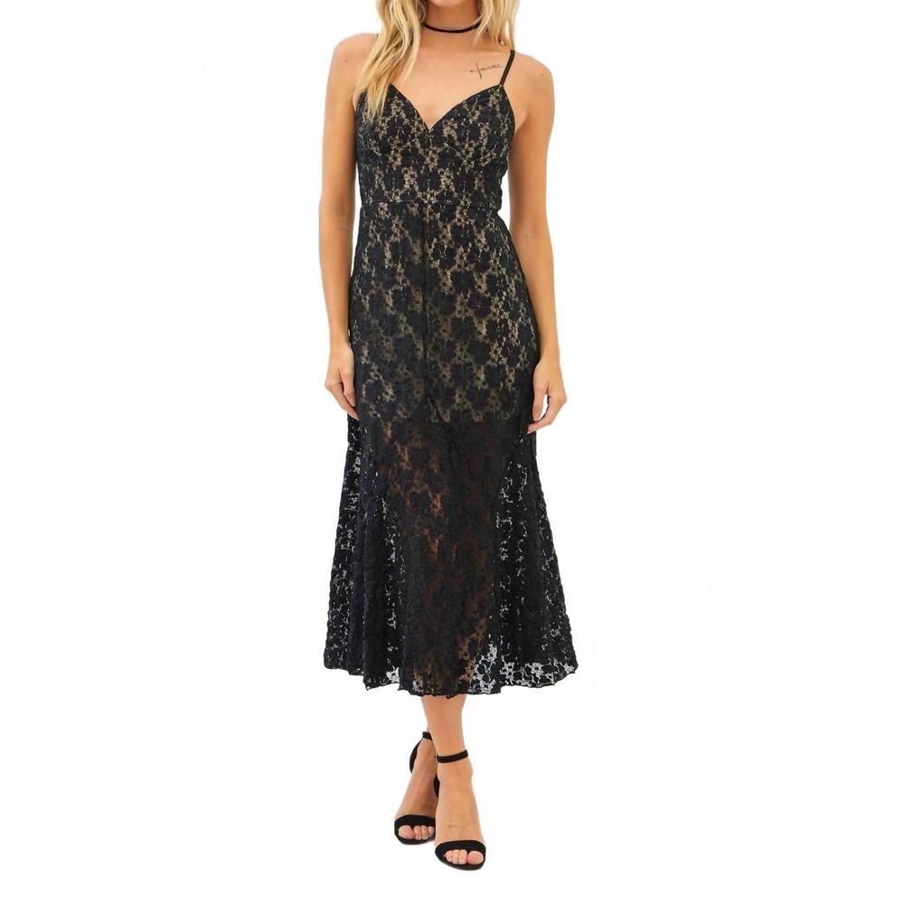 NEW IDEM DITTO twilight affair lace midi dress in black - Picture 2 of 5
